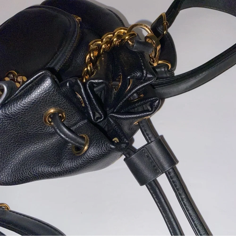 Like Dreams Black Leather chained backpack